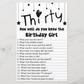 Thirty How well do you know the birthday girl (Front)