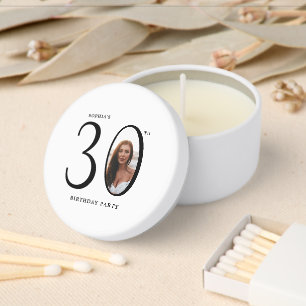 Thirty Minimal Photo 30th Birthday Mini Candle Favors