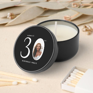 Thirty Minimal Photo 30th Birthday Mini Candle Favors