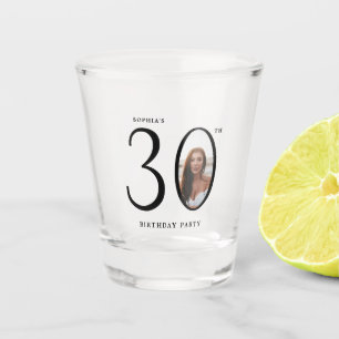 Thirty Minimal Photo 30th Birthday Shot Glass
