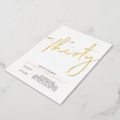 Thirty | Modern Gold 30th Birthday Party Foil Invitation (Rotated)