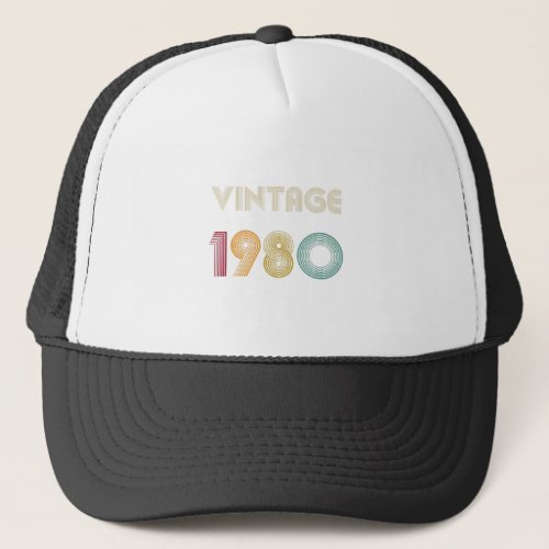 thirty nine years 39th Birthday Gift Vintage 1980 Trucker Hat