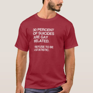 THIRTY PERCENT OF SUICIDES ARE GAY RELATED T-Shirt
