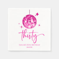 Thirty Pink Disco Ball 30th Birthday Party