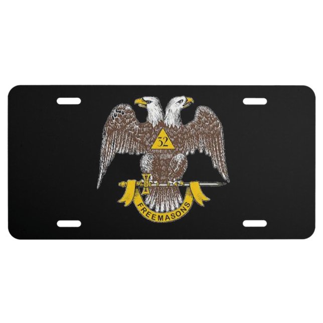 Thirty Second Degree Mason License Plate (Front)