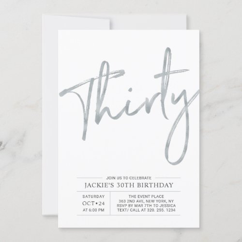 Thirty | Silver Modern 30th Birthday Party