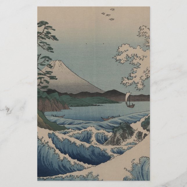Thirty-six Views of Mount Fuji  富士三十六景,  Hiroshige Stationery (Front)
