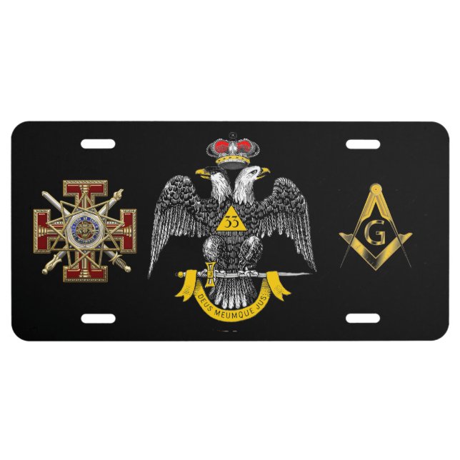 Thirty Third Degree Mason License Plate (Front)