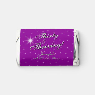 Thirty & Thriving, Pink Purple 30th Birthday Hershey's Miniatures