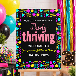 Thirty & Thriving Retro 30th Birthday Foam Board
