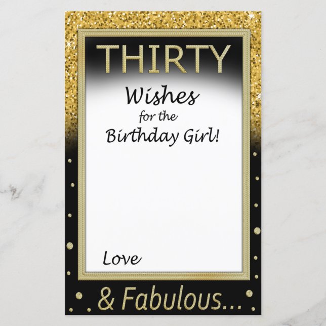 Thirty Wishes for the birthday girl (Front)