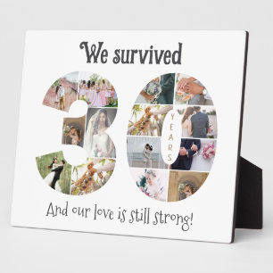 Thirty Year Wedding Anniversary photo Plaque