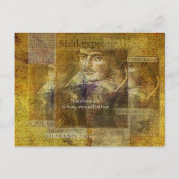 This Above All  To Thine Own Self Be True Quote Postcard by shakespearequotes at Zazzle