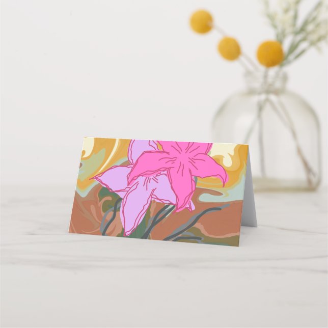 This abstract flower art design blends soft floral loyalty card (Front)