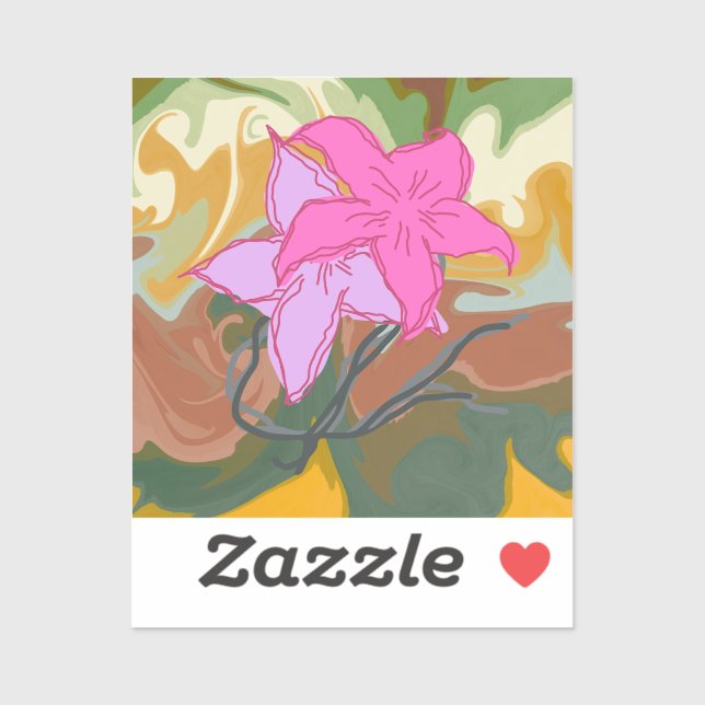 This abstract flower art design blends soft floral sticker (Sheet)