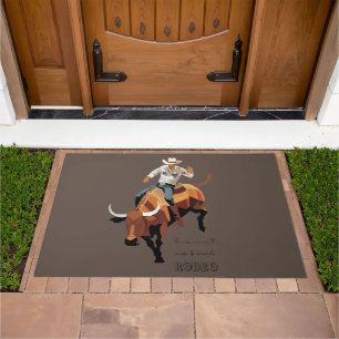 This ain't my first RODEO : Bull rider Doormat