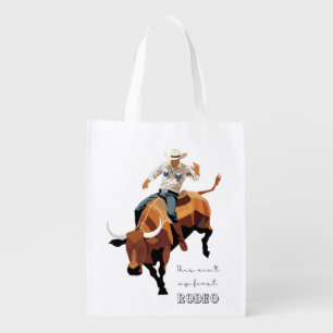 This ain't my first RODEO : Bull rider Grocery Bag