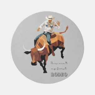 This ain't my first RODEO : Bull rider Outdoor Rug