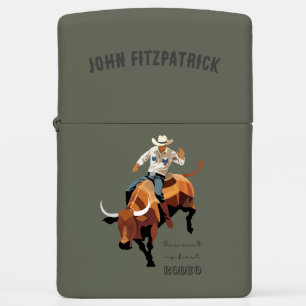 This ain't my first RODEO : Bull rider Zippo Lighter