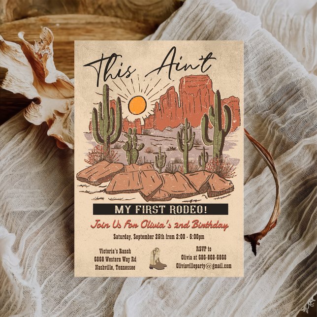 This Ain't My First Rodeo Cowboy Birthday Party Invitation (Creator Uploaded)