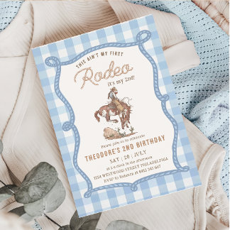 This Ain't My First Rodeo Gingham Invitation
