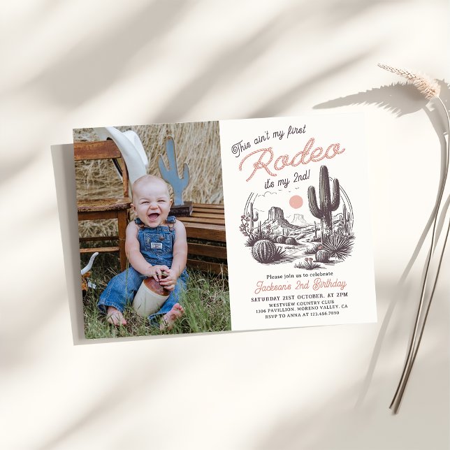 This Ain't My First Rodeo Western 2nd Birthday Invitation (Creator Uploaded)