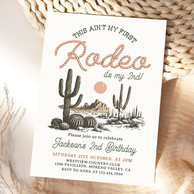 This Ain't My First Rodeo Western 2nd Birthday Invitation (Creator Uploaded)
