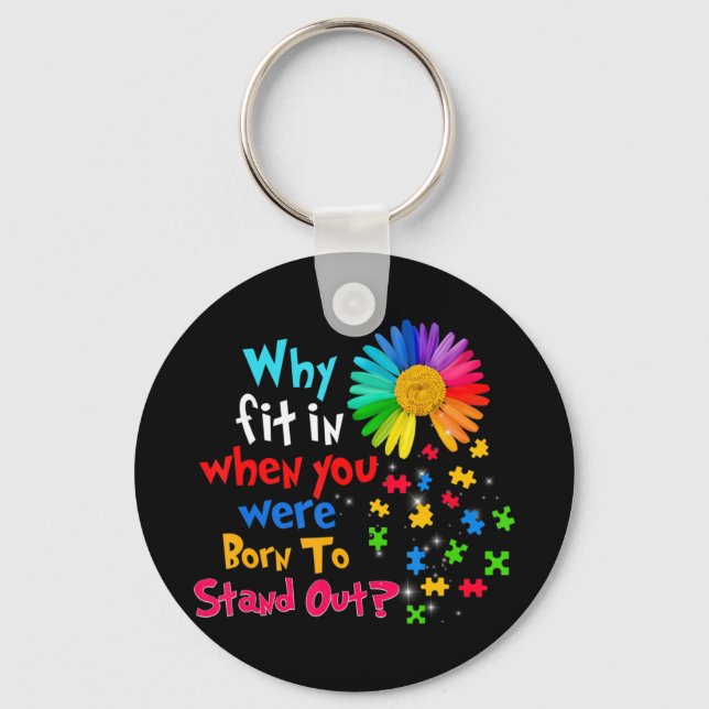 This autism spectrum disorder asd design for men w keychain (Front)