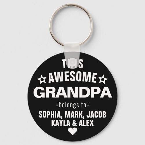 This Awesome Grandpa Belongs To Fathers Day Keychain