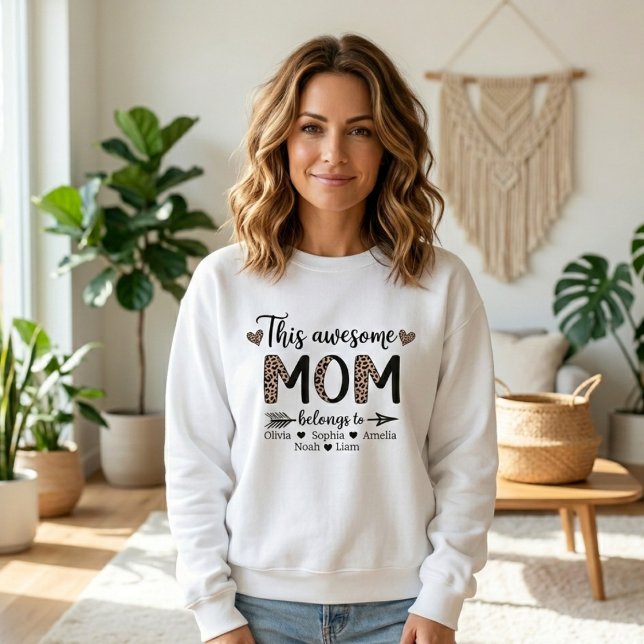 This Awesome Mom Bold Leopard Mama Style Sweatshirt (Creator Uploaded)
