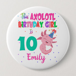 This Axolotl Girl is Amphibian Salamander Button
