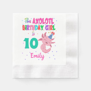 This Axolotl Girl is Amphibian Salamander Napkins