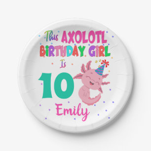 This Axolotl Girl is Amphibian Salamander  Paper Plates