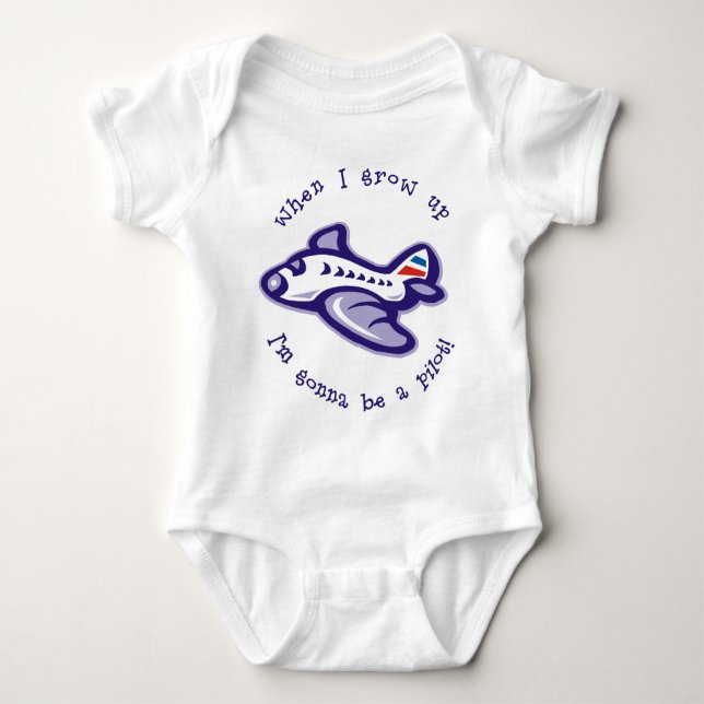 This baby is a future pilot, wants to fly airplane baby bodysuit (Front)