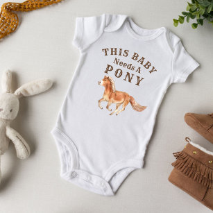 This baby needs a pony with a galloping horse baby bodysuit