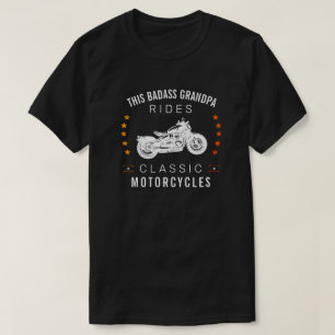 This Bad Grandpa Rides Classic Motorcycles Stars T-Shirt