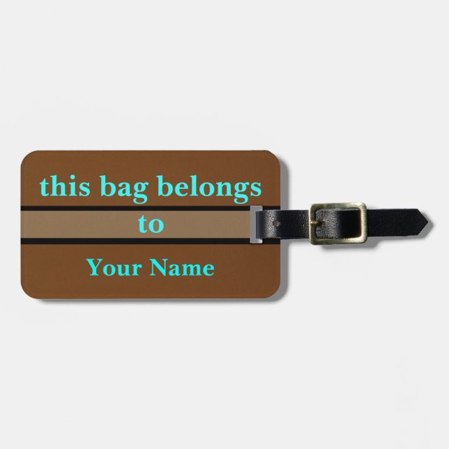 This Bag Belongs To Luggage Tag (Front Horizontal)