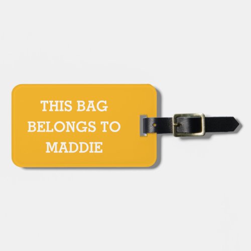 This Bag Belongs to Name Personalized Luggage Tag