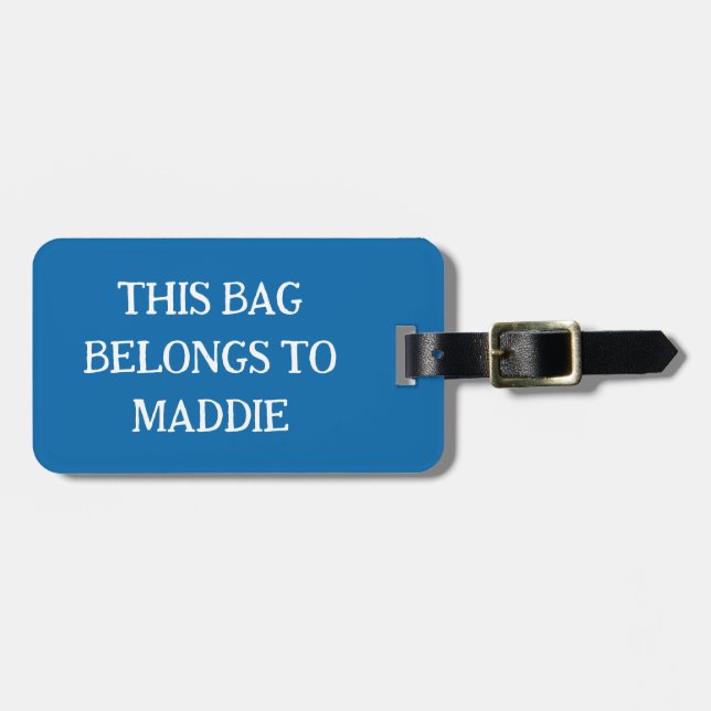 This Bag Belongs to Name Personalized Luggage Tag (Front Horizontal)