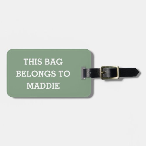 This Bag Belongs to Name Personalized Luggage Tag