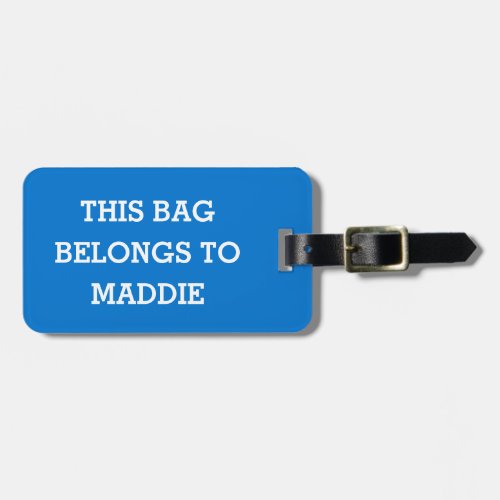 This Bag Belongs to Name Personalized Luggage Tag