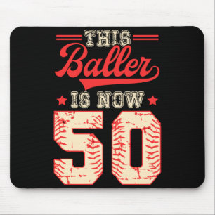 This Baller Is 50 Baseball Knuckleballer Home Run Mouse Pad