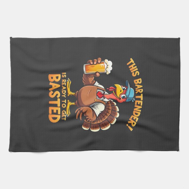 This bartender is ready to get blasted kitchen towel (Horizontal)