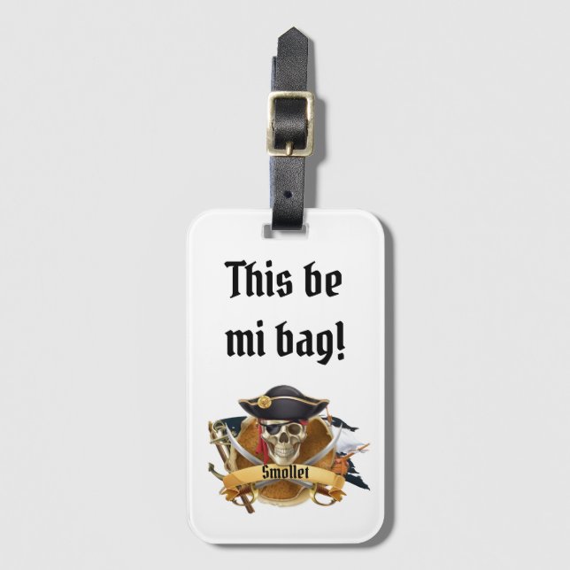 This be Mi Bag! Pirate Personalize Luggage Tag (Front Vertical)