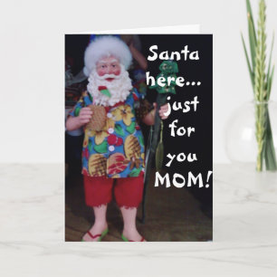 THIS BEACH SANTA HOPES MOM'S CHRISTMAS IS JOLLY HOLIDAY CARD