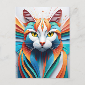 This beautiful cat vector art is the perfect addit postcard