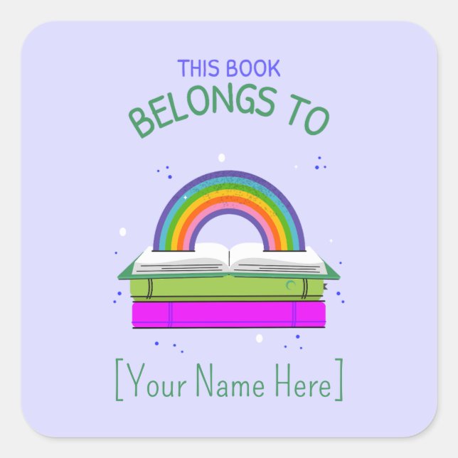 This Belongs to Bookplates Rainbow Book Labels (Front)