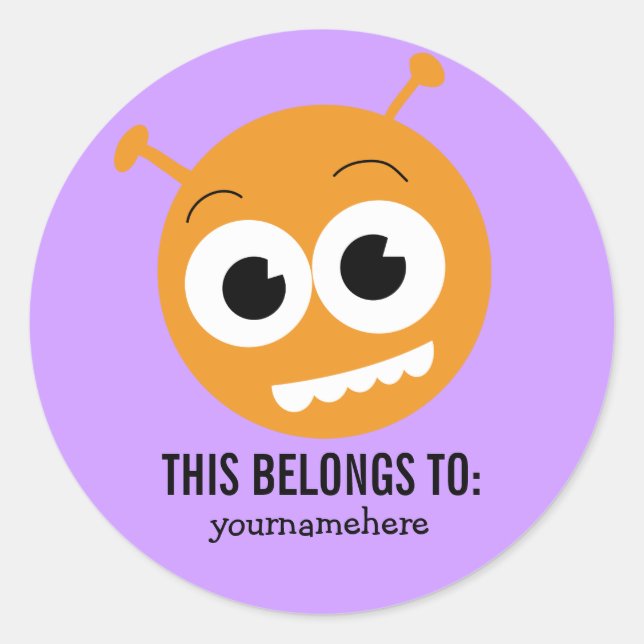 THIS BELONGS TO CLASSIC ROUND STICKER (Front)