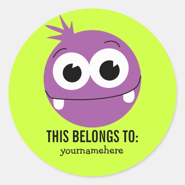 THIS BELONGS TO CLASSIC ROUND STICKER (Front)