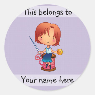This belongs to sewing girl sticker